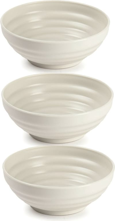 Plasticforte - Kommetjes/Schaaltjes - 6x - kunststof - D13 cm - beige