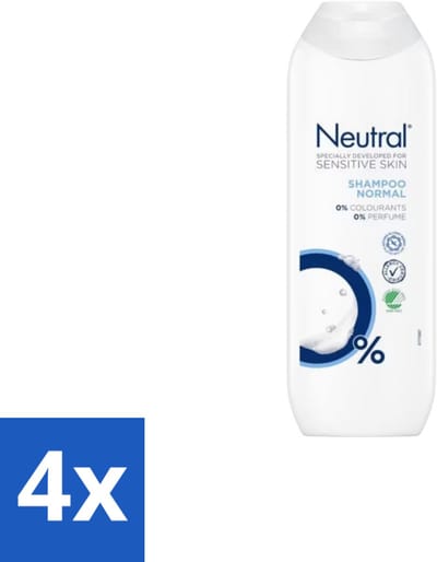 4 x Neutral – Shampoo – Normaal Haar – 250 ml - Gevoelige Hoofdhuid - Normaal Haar - Milde Shampoo - 0% Parfum - 0% Kleurstoffen