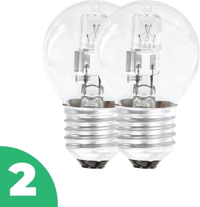 Trixline Kogel Halogeenlamp E27 - 53W - Warm Wit Licht - Dimbaar - 2 stuks