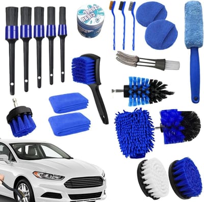 Auto Detail Borstelset - Reinigingsborstels - Auto Poetsen - 30 Delige Kit - Niet Afstotend - Multicolor