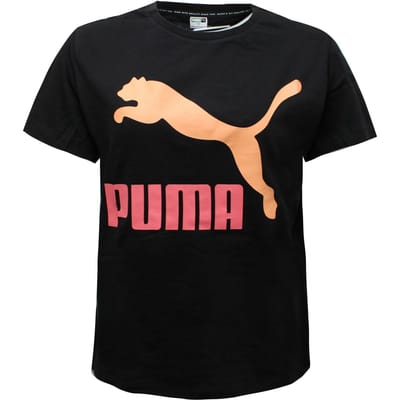 Puma Womens Classics Logo Tee Grafisch T-shirt Zwart Top 596512 91