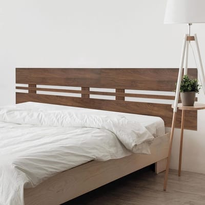 Hoofdbord Hout - Bedkopstuk Wandmontage - Slaapkamer Decoratie - Gerecycled MDF Materiaal - 200 x 46.6 cm - Walnoot