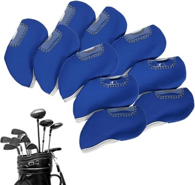 Golfclub hoezen - Ijzeren hoofddeksels - Golfclubs beschermen - Zichtbaar helder venster - 10 stuks - Saffier