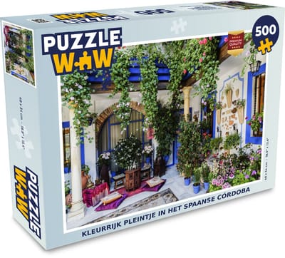 Puzzel Kleurrijk pleintje in het Spaanse Córdoba - Legpuzzel - Puzzel 500 stukjes