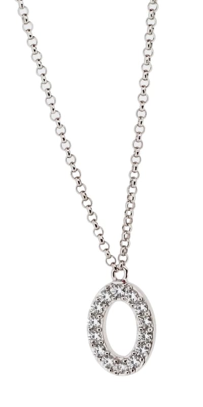 Orphelia ZK-alpha/O - Alphabet letter O - Hanger met ketting 44 cm - 925 Sterlingzilver / Zirconium