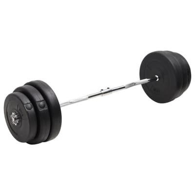 vidaXL - Halter - gebogen - met - gewichten - 90 - kg