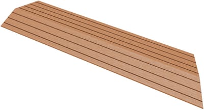 WPC randstrook 38x2x7,5 cm voor WPC vloertegel hoek rechts lichtbruin ML design