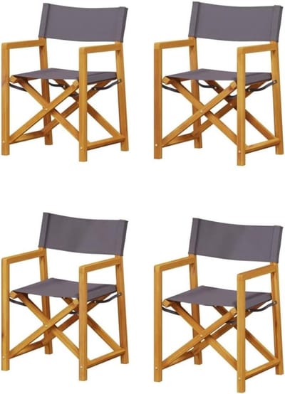 Tuinstoelen Set - Loungestoelen Buiten - Ontspannen in de tuin - Inklapbaar ontwerp - 54 cm diep - Donkergrijs