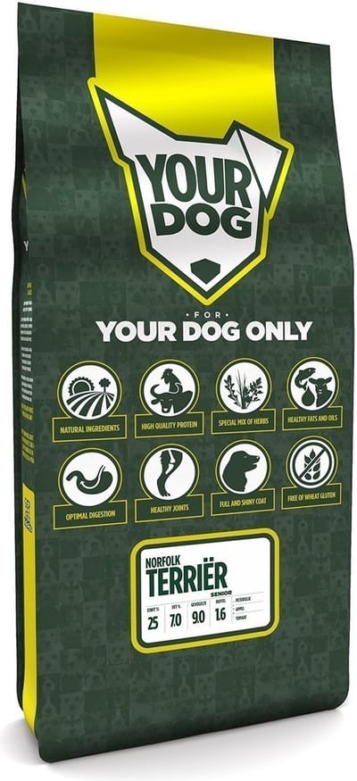 Yourdog Norfolk terriër Rasspecifiek Senior Hondenvoer 12kg | Hondenbrokken
