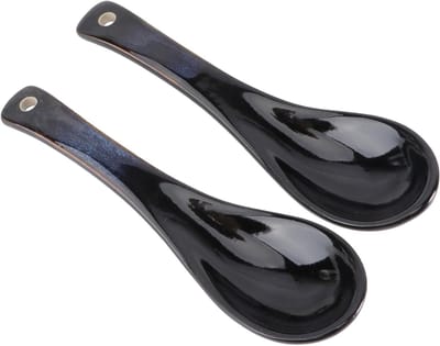 Set van 2 keramische lepel in Chinese stijl voor soep, rijst en serveerdoeleinden in de keuken en restaurant