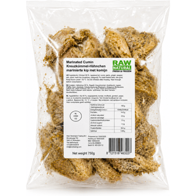 Raw Naturals Gemarineerde kippenvleugels en drumsticks met komijn 750 g