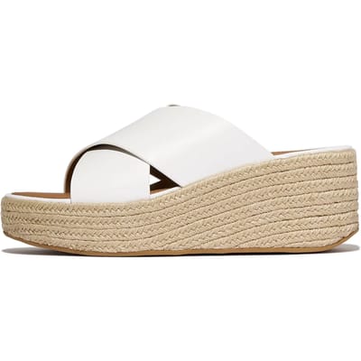 FitFlop Platfforms espadrille leather wedge cross slides
