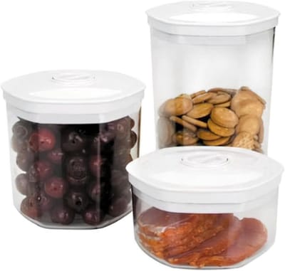 Vacuümcontainers Set - Voedselbewaring Bakjes - Voedsel Vers Houden - BPA-vrij Materiaal - 3 Delig - Transparant