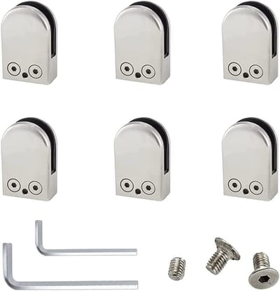 Glasklemmen - Glasklem U-vorm - Bevestigen Glas - Verstelbaar 8-12mm - 6 stuks - Zilverkleurig
