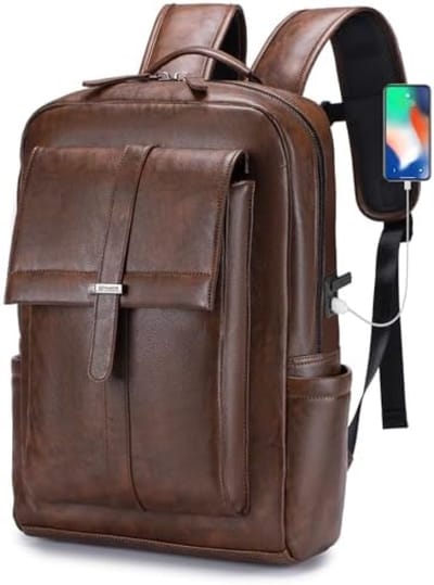 PromoHome Waterdichte Laptoprugzak 40x30x20 cm - 15,6 inch Laptoptas - Unisex Reisrugzak met Meerdere Vakken - Handbagage Compatibel met Vliegtuig - Bruin