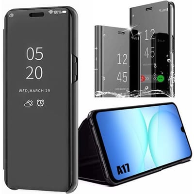 Beschermhoes - BOOLING - voor Samsung Galaxy A17 4G/5G - Spiegel Effect - Zwart - Schokbestendig zwart