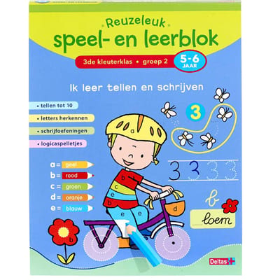 Deltas Reuzeleuk speel- en leerblok - Ik leer tellen en schrijven (5-6 jaar) Educatieve boeken (spelletjes en raadsels)