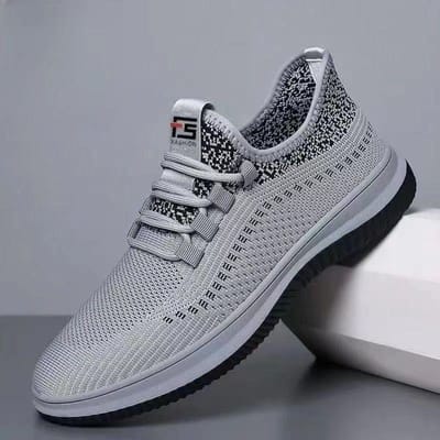 Herenschoenen Nieuw Mesh Oppervlak Lichtgewicht Ademend Mode Casual Schoenen Heren Sneaker Slip-on Luie Schoenen 44 gray