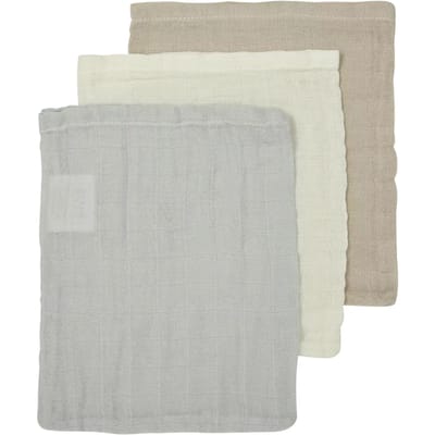 Meyco Baby Uni hydrofiele doeken - 3-pack - offwhite/light grey/sand - 70x70cm