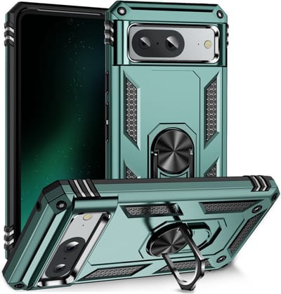 Coverup Hoesje - Geschikt voor Google Pixel 8 Hoesje - Coverup Ring Kickstand Back Cover - Groen