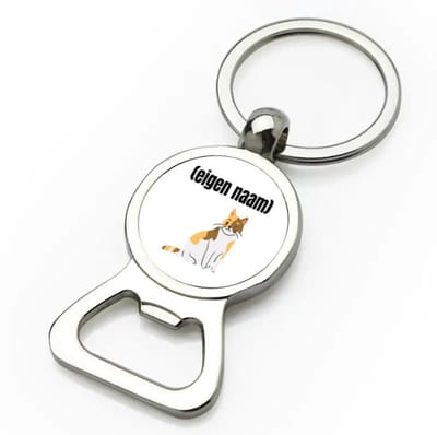 Akyol - kat met eigen naam flesopener - Katten - katten liefhebbers - iemand die houdt van katten - verjaardag - cadeau - kado - 9 bij 3 cm
