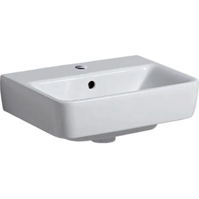 Geberit Renova Plan hand-rinse basin 45 cm with tap hole centered, with overflow 501.624.00.1