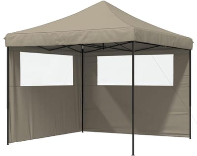 Partytent Pop-up - Feesttent Paviljoen - Buitenevenementen Organiseren - Inclusief 2 Zijwanden - 292x292x315 cm - Taupe