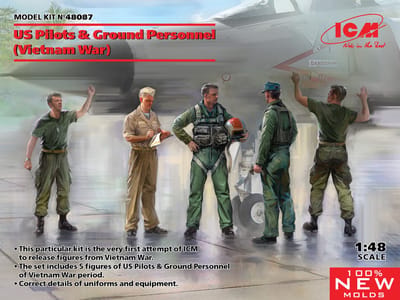 ICM Modelbouwpakket Militaire voertuigen - 48087 US Pilots - Ground Personnel (Vietnam War) (5 figures) Plastic - 1:48 - Modelbouw