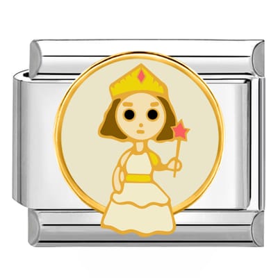 Quiges - Schakel - Bedel - 9mm - charms - Princesa - Geschikt voor - armband - Schakelarmband - italy bedels armband