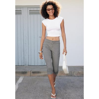 Stradivarius Bengaline capri broek  TRANSPARANT 34