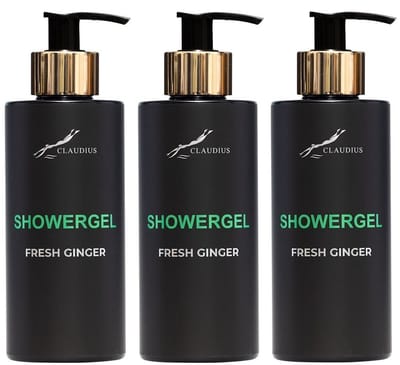 Showergel Fresh Ginger 300 ml - gouden pomp - 3 stuks