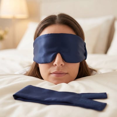 Cheqo® Zijden Slaapmasker - Silk Sleep Mask - Oogmasker - Verduisterend Oogmasker - Slaapmasker Zijde - Nachtmasker - Reismasker - Blinddoek - Verstelbaar - Slaapbril - Zijdezacht voor Dames en Heren - Powernap - Meditatie - Reizen