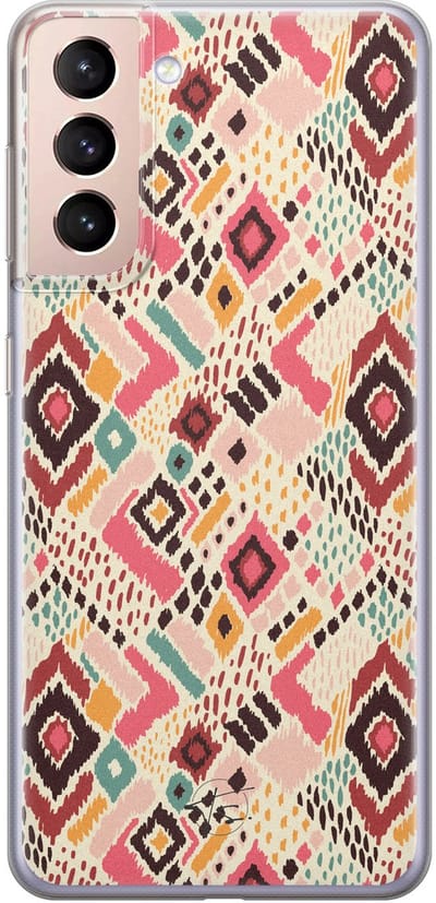 Hoesje geschikt voor Samsung Galaxy S21 - Boho vibes - Soft Case - TPU - Print - Multi - Mooie Telefoonhoesjes