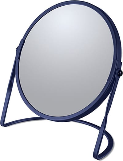 MSV Spirella Akira Staande Vergrootspiegel – Make Up Spiegel van Staal – Grimeerspiegel met Matte Blauwe Afwerking