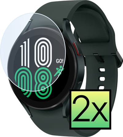 Screenprotector - 2 Stuks - Geschikt voor Samsung Galaxy Watch 4 (40mm) - Extra Sterk - Tempered Glass - Gehard Glas - Beschermglas Screen Cover - Bescherm Protector voor Smartwatch