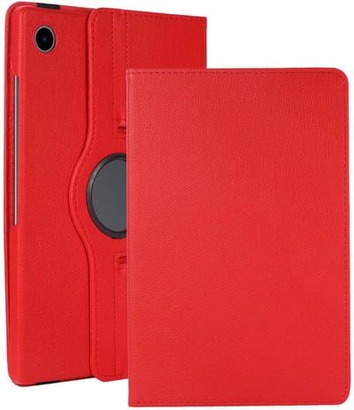 Hoesje Geschikt voor Samsung Galaxy Tab A11 / A9 - 360 Graden Draaibare Hard Cover Case - Tablet Hoes Draaibaar - Rood