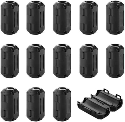 Dailygoods - Ferrietkernringen 14 Stuks - Ruisonderdrukker - Zwart - Kabelclip - Anti-interferentie - Hoog Frequentiefilter - Geschikt voor Diverse Ka...