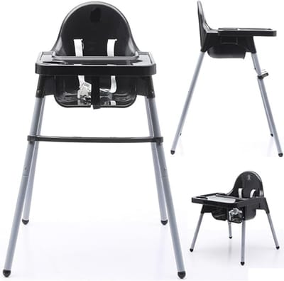 QIN® Kinder Eetstoel - Baby Eetstoel - Kinderstoel Baby -Zwart- 92cm x 46cm x 46cm