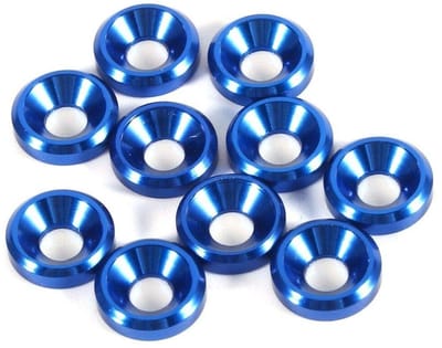 Screw Head Washer M4 voor Auto, Blauwe Geanodiseerde Aluminium Bevestigingsringen, Verpakking van 10 Stuks