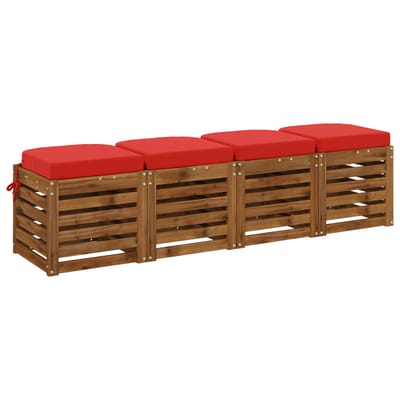 vidaXL - 4-delige - zitkussens - SOEST - 4 - pcs - 100% - Polyester - Rood