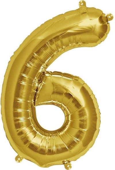 XL Folieballon 6 (90cm) Goud