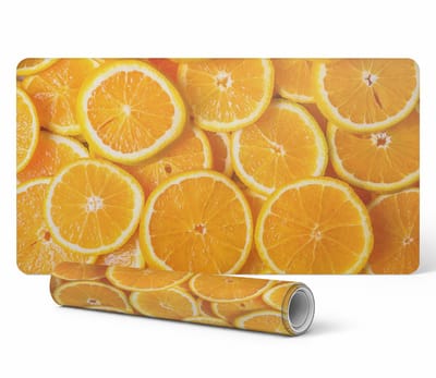 Duurzame antislip bureauonderlegger met citrusmotief, 90x45 cm