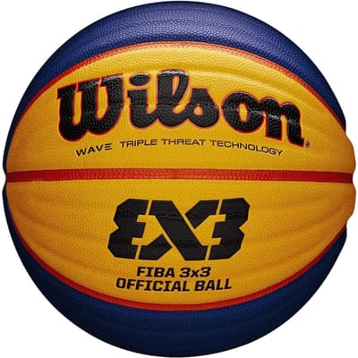 Wilson FIBA 3x3 - Basketbal Official - Geel Blauw - Maat 6 - Kinderen en volwassenen