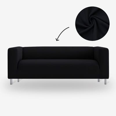 BankhoesDiscounter Basic Hoge Armleuning Bankhoes – M1 (80-130cm) – Zwart – Sofa Cover – Bankbeschermer – Bankhoes Stretch