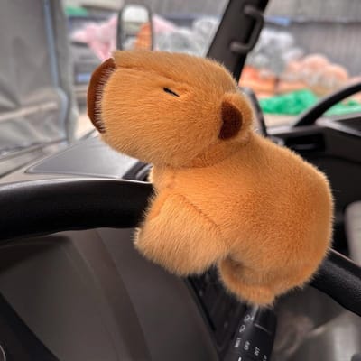Capybara Pluche Papa Cirkel Simulatie Dieren Wasbeer Vos Husky Kat Aap Om de Arm Gewikkeld Pop Verjaardag Kind Cadeau Speelgoed brown