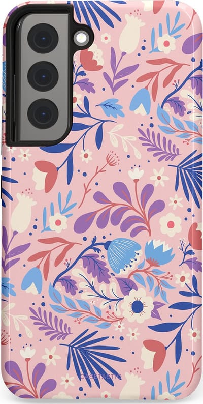 Casetastic Hoesje Geschikt voor Samsung S22 - Stijlvolle Beschermende Duo-layer Case - Bloeispel