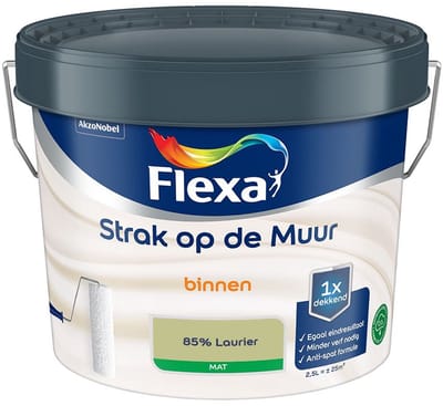 Flexa - Strak Op De Muur Binnen Mat - 85% Laurier - Mengverf - 2,5 L