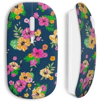 Vintage bloemen draadloze muis