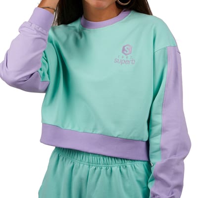 Be Happy RSC-S2102 dames sweatshirt met korte mouwen en ronde hals