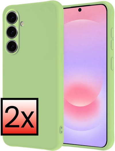 Hoesje - 2 Stuks - Geschikt voor Samsung Galaxy A37 - Sterk & Shockproof - Case Siliconen - Back Cover - Telefoon Hoes - Groen